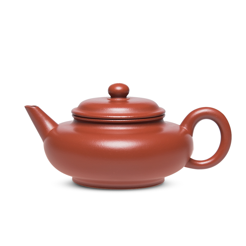 秋月扁水平 实力匠人马小琴手工制原矿朱泥宜兴紫砂壶