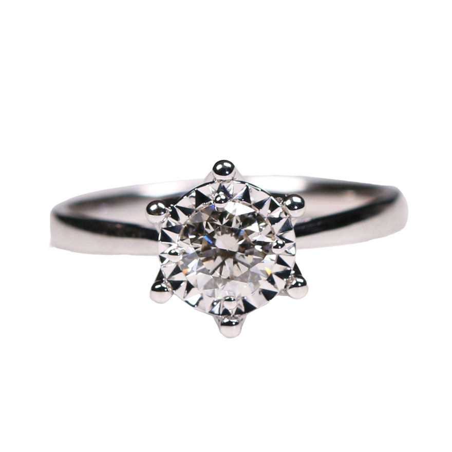 0.50克拉gic18k金vs级全新钻石戒指高性价比求婚订婚钻戒定制