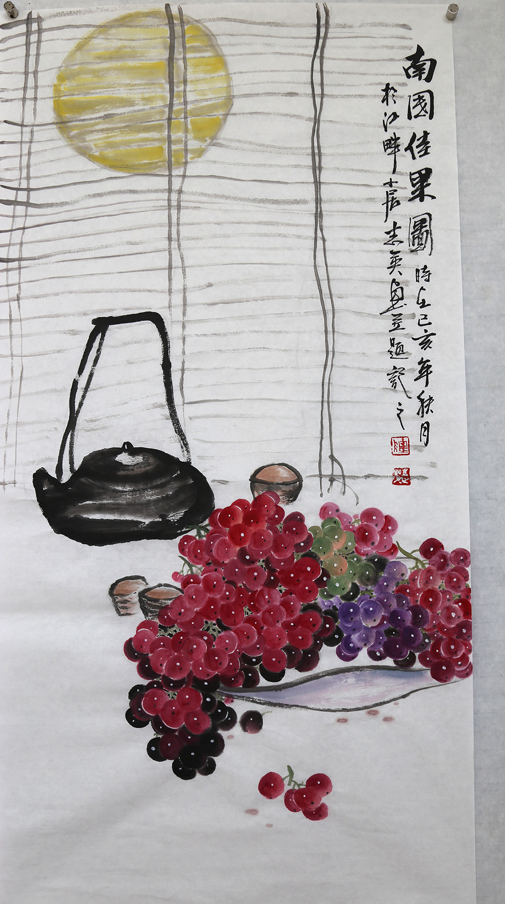 陈志英视频看货《秋趣图》玄关过道装饰拍卖花鸟国画秋趣图0090