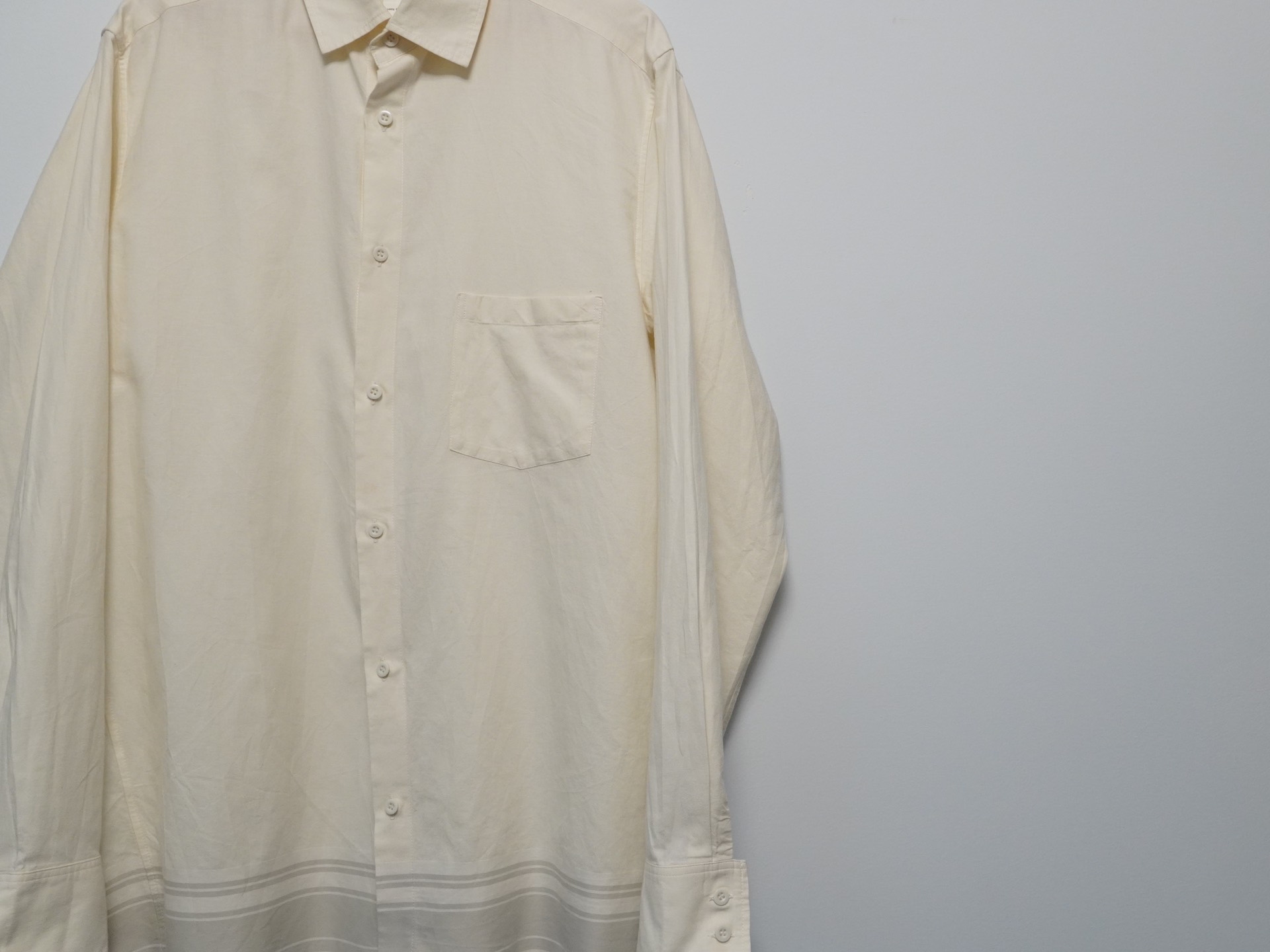 Yohji Yamamoto 2002SS Striped Off-White Shirt — detail