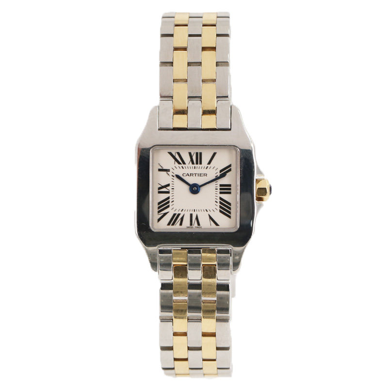 [保值回购][98新]卡地亚山度士系列w25066z6石英精钢女表