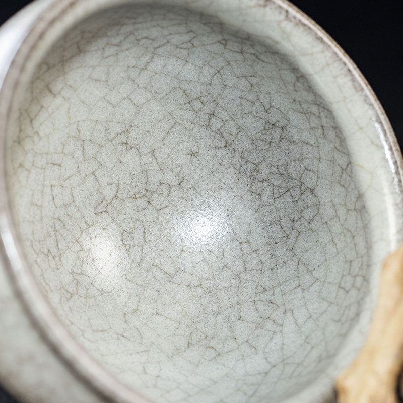 柴烧【白贝开片将军盏】古拙沉稳雅致内敛 徐和英 建阳建盏 k80