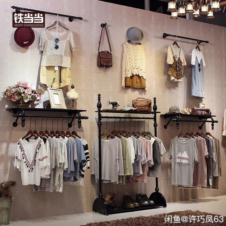 铁艺服装店衣架展示架女装店货架挂衣服架子落地式店铺装