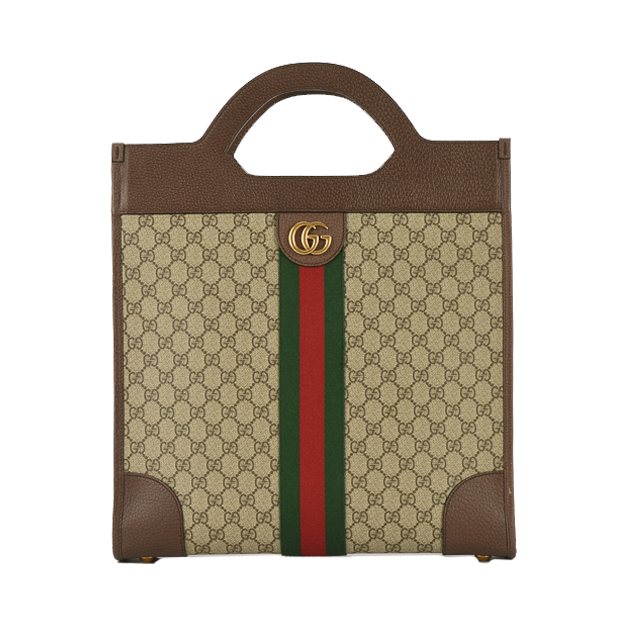 [9.5新]古奇gucci中性帆布拼皮红绿条中号手提购物袋ophidia