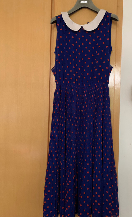 FivePlus连衣裙假两件专柜购入蓝色很漂亮，九新