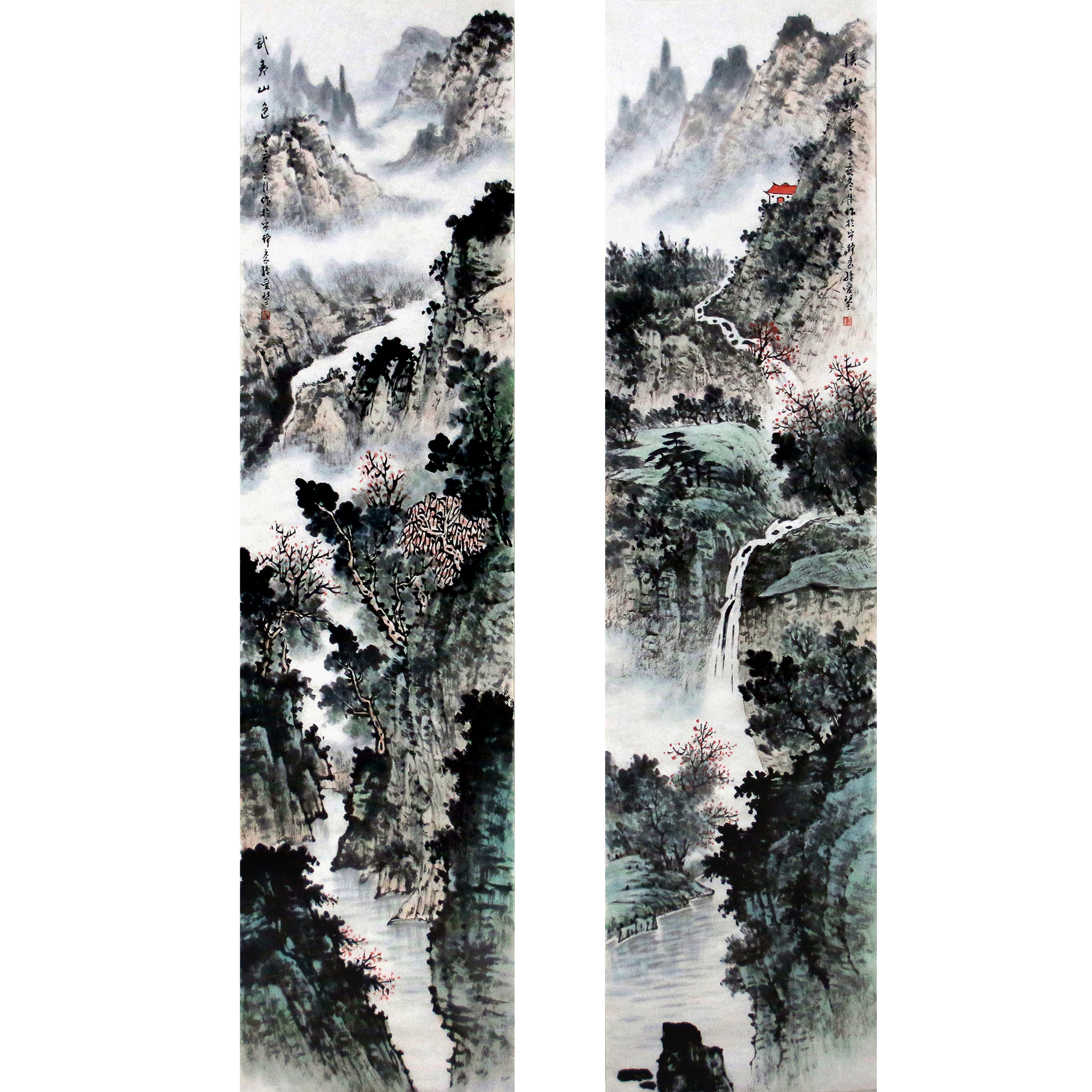 省美协 孙爱琴《山水四条屏》李可染再传弟子 客厅办公挂画