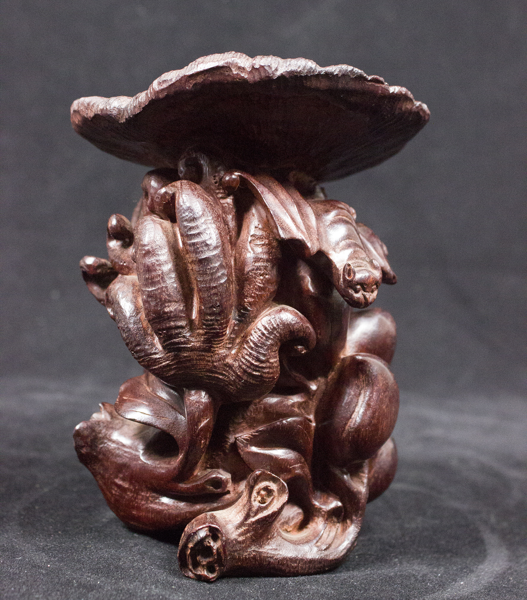 【鬼市】 小叶紫檀木灵芝摆件