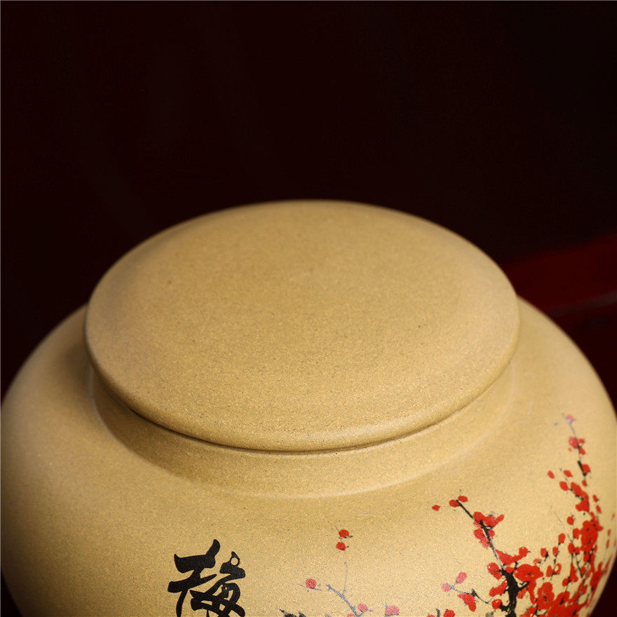保真紫砂佳品 手工墨绘 优美大气【茶叶罐】原矿紫泥 工艺复杂