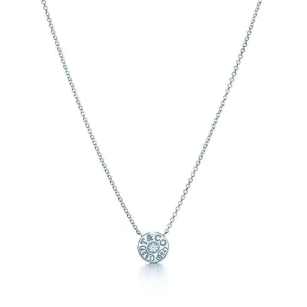 【即刻拍/9.9新未使用】蒂芙尼1837系列18k白金镶嵌钻石圆形项链