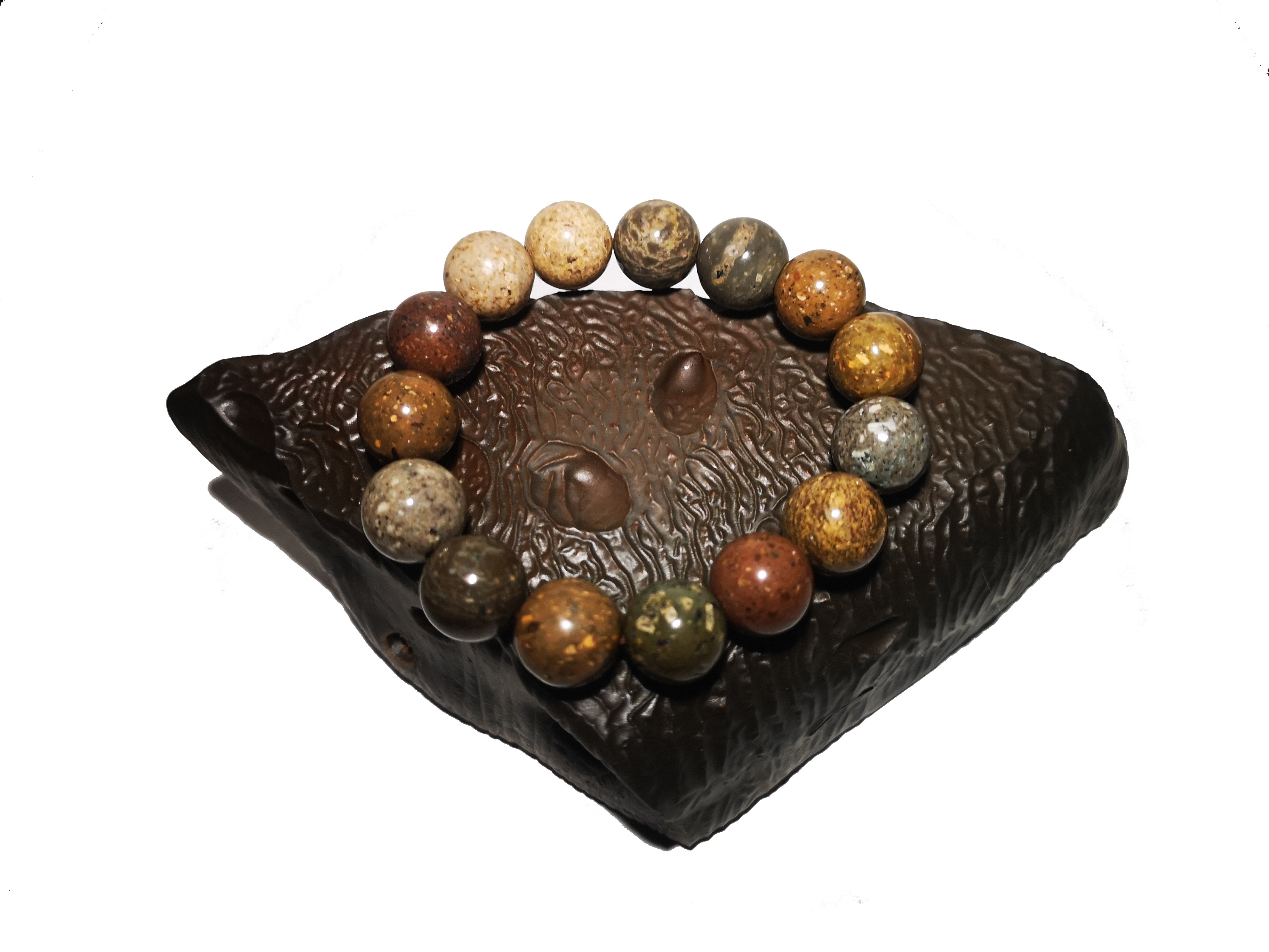 天然角砾岩陨石佛珠手串