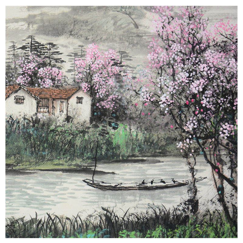 李有训 《春满乾坤》山水画风水靠山客厅办公室挂画手绘字画真迹