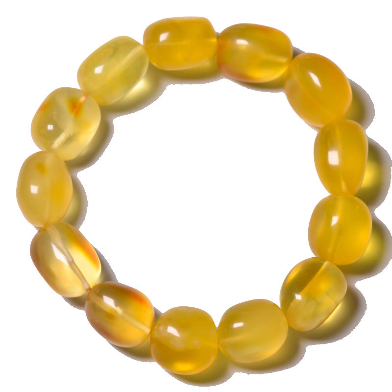 29.26克【强荧光】精选红皮琥珀随形手链