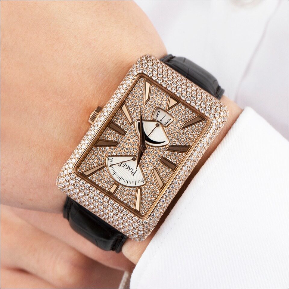 [9.5新]伯爵black-tie系列玫瑰金自动机械男表g0a33062后镶钻