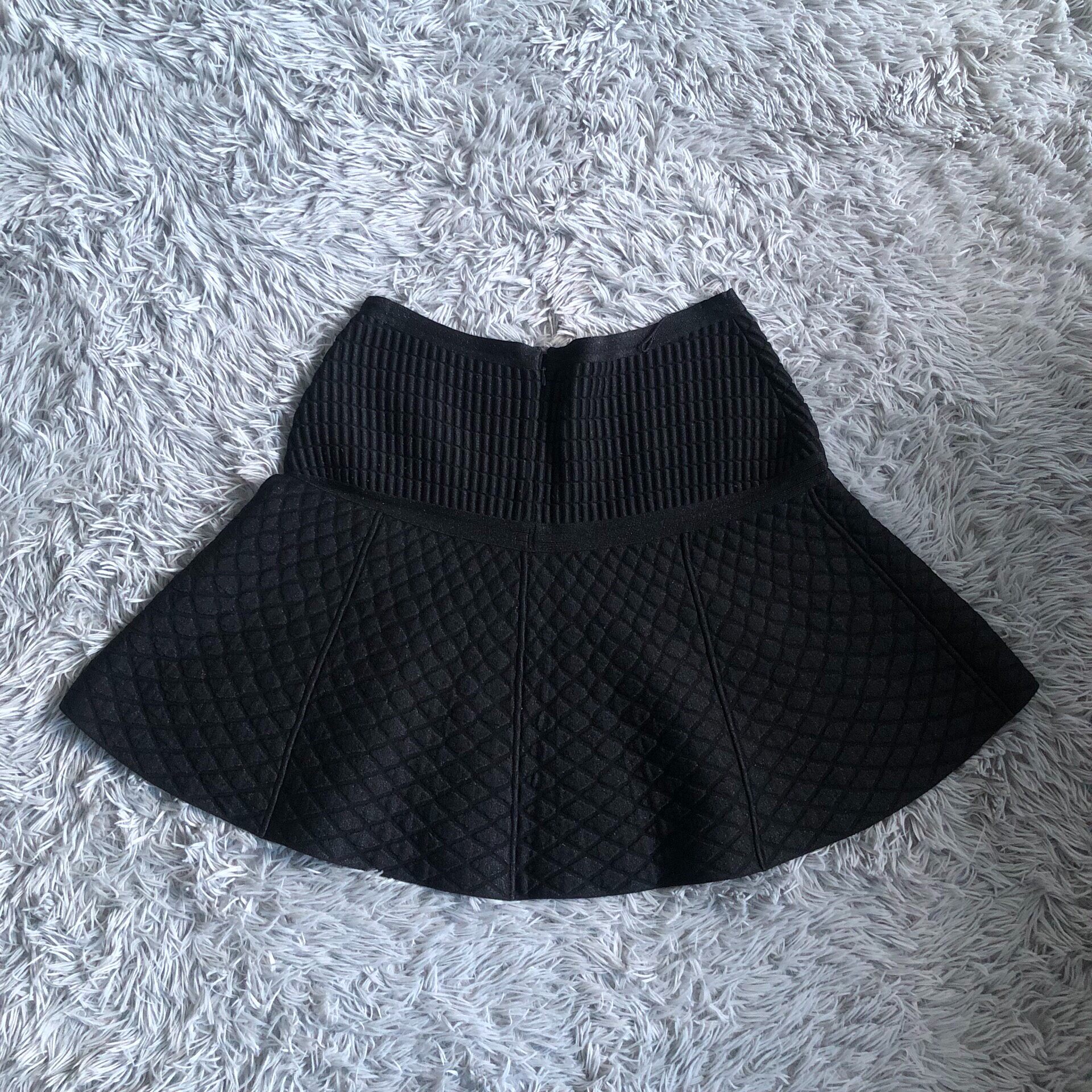Chanel Black Quilted Sparkle Skirt