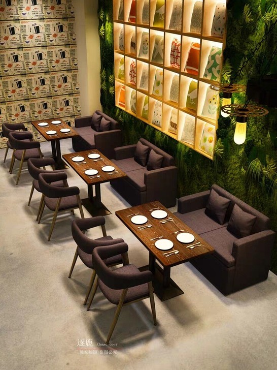 咖啡厅奶茶店桌椅组合西餐厅甜品酒吧休闲冷饮店沙发网红简约卡座