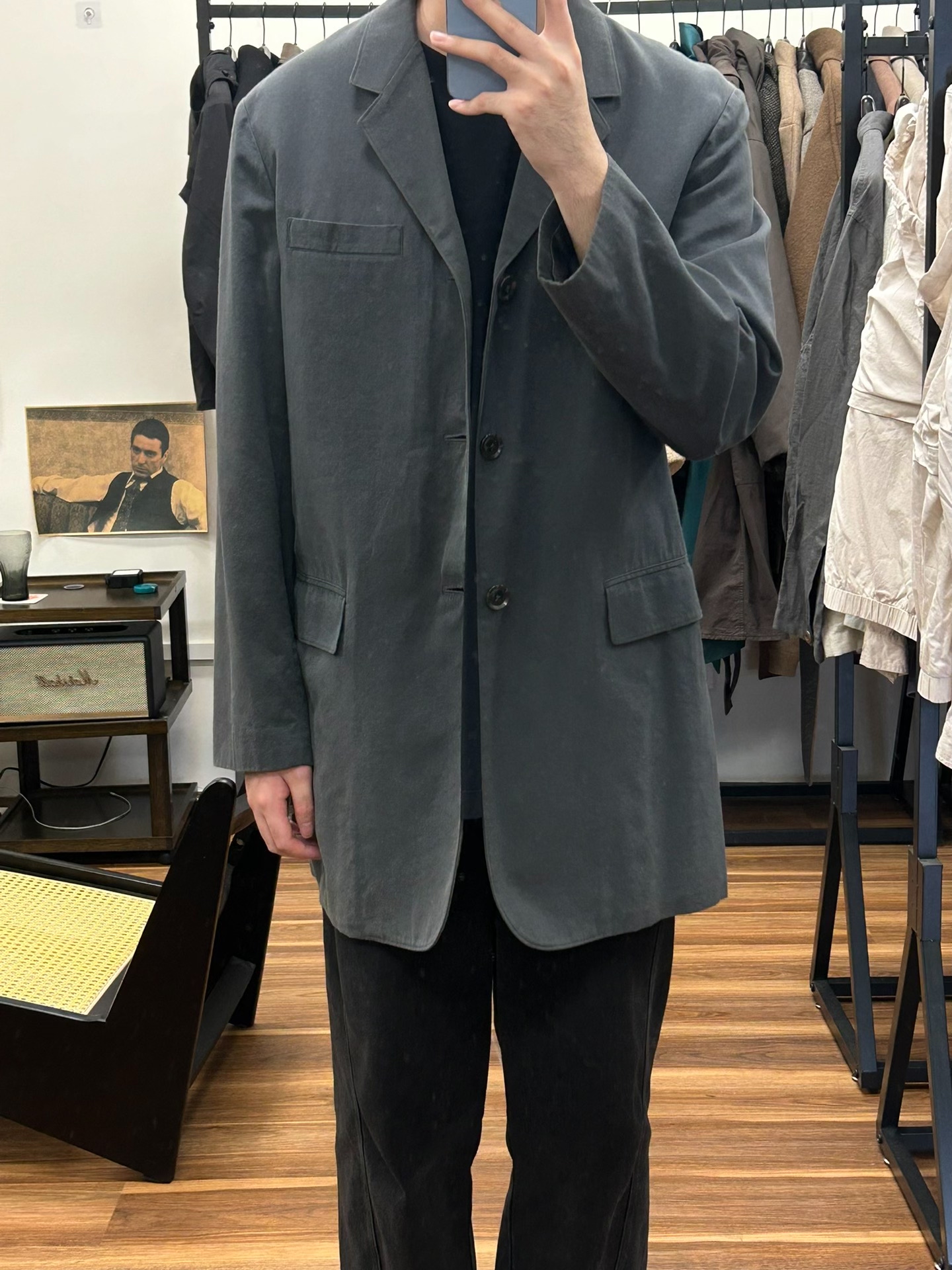 Yohji Yamamoto 01ss Haze Blue Long Suit — label