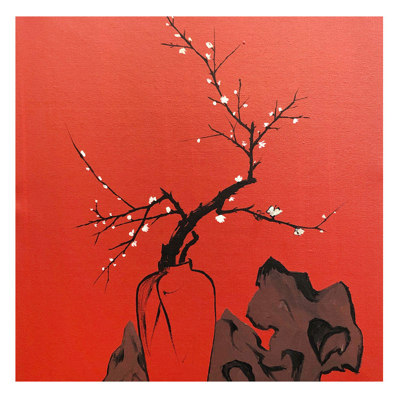 韩成洋《梅花之七》原创保真 布面丙烯