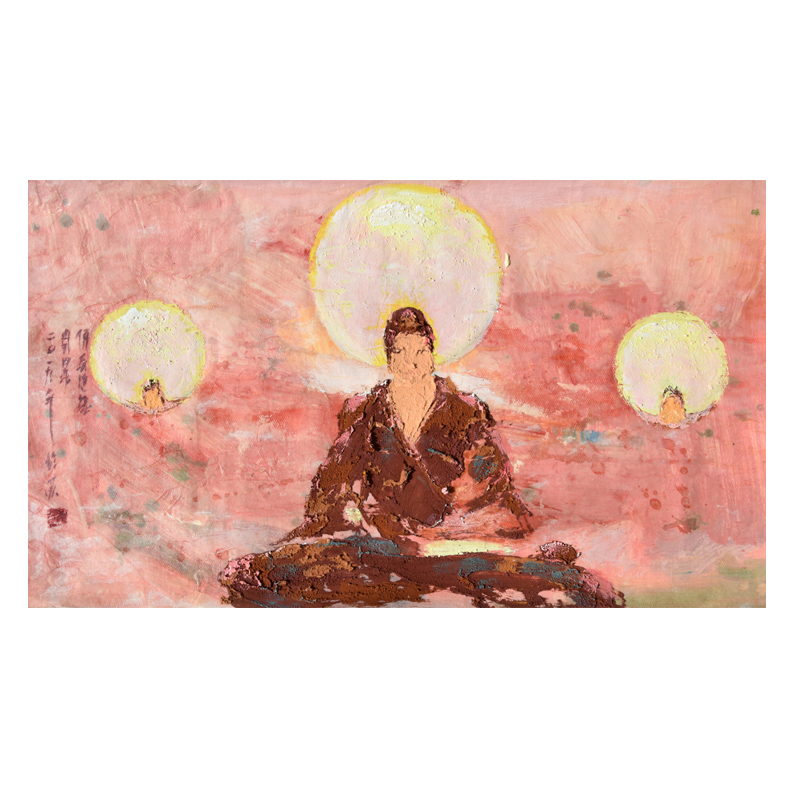 视频看原作/周晁油画《佛系无量》中国美院/潜力收藏