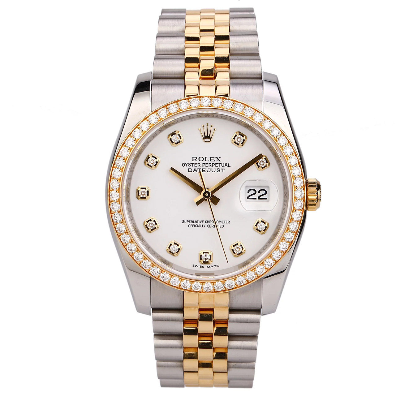 [9.5新]劳力士 日志型 自动机械 黄金精钢镶钻 男表