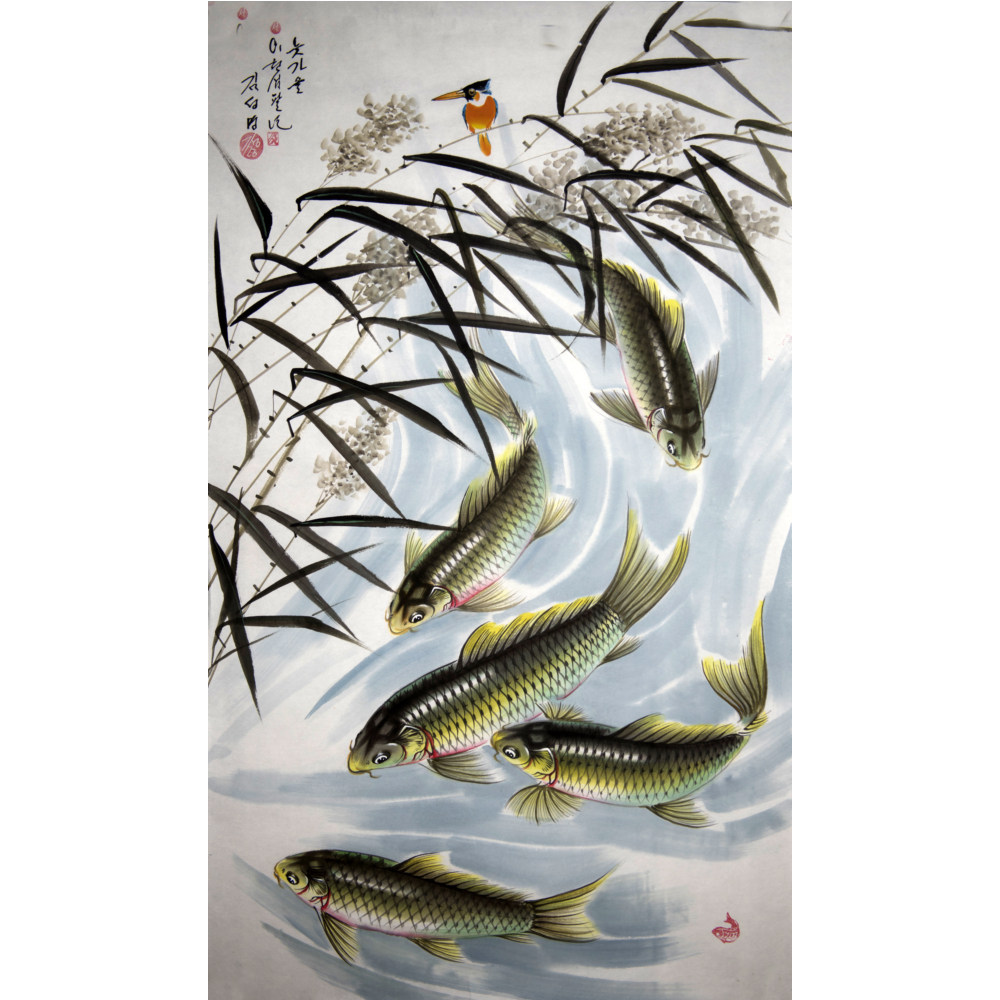(朝鲜)金成明《晚秋》万寿台创作社c855 国画