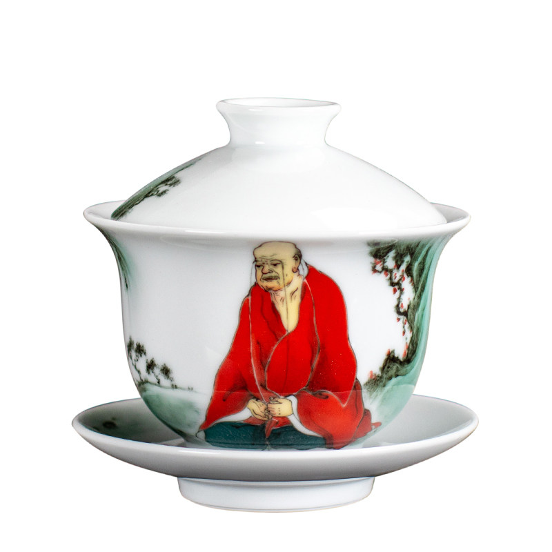 【拍4免1】齐白石嫡传弟子 国家工艺美术大师 刘培竹 悟 盖碗