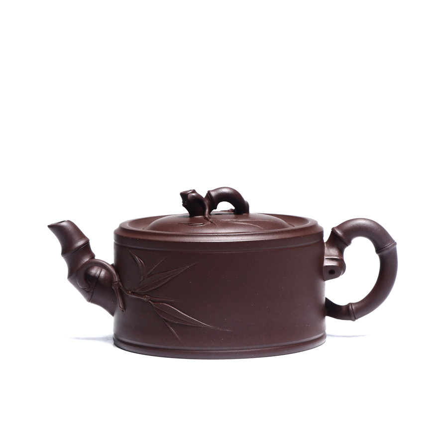 保真紫砂壶优品 做工好 砂料纯【一品竹段】原矿紫泥 附持壶照