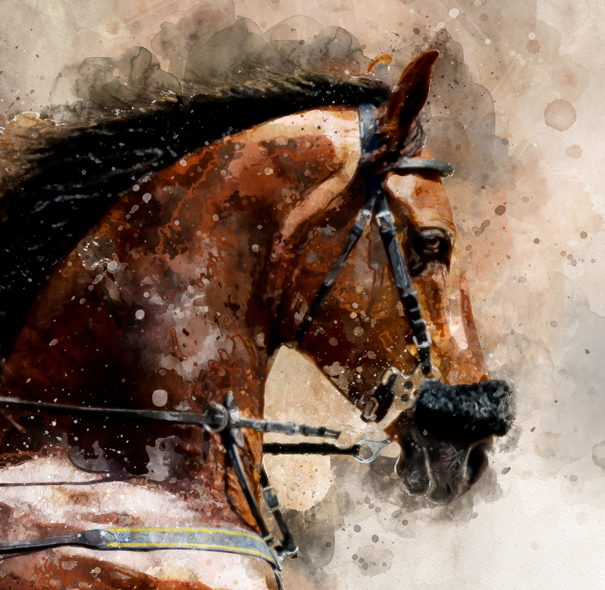 黄晓洪《马到成功》精品写实 限量收藏版画8/100版