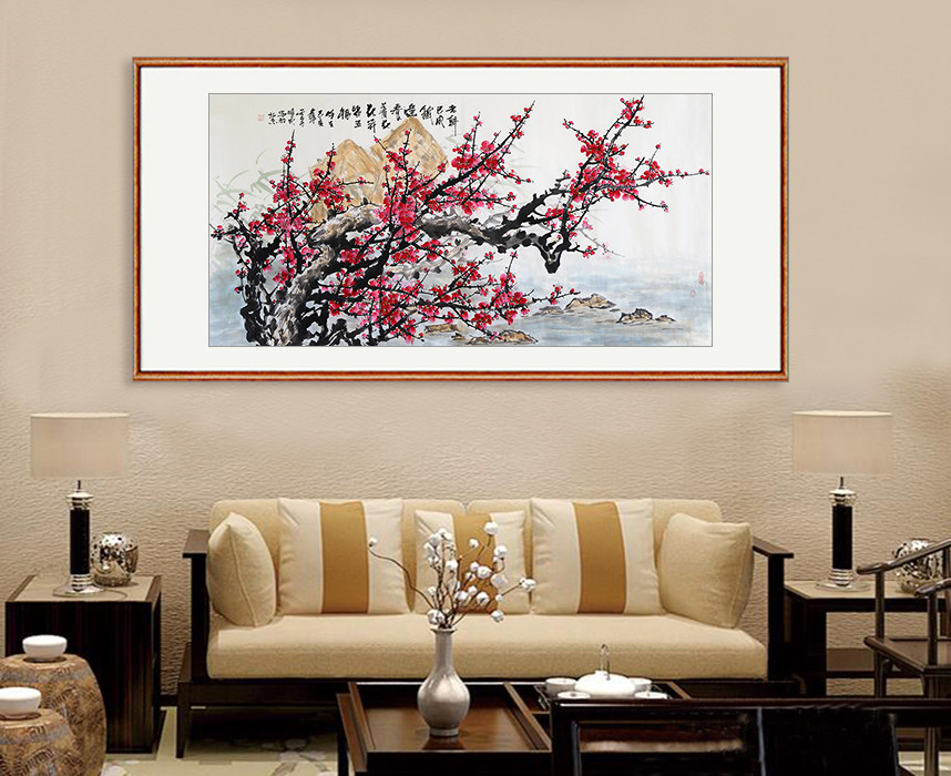 李宝林弟子邓顺成(中国人民大学访问学者)美协国画客厅梅花1398