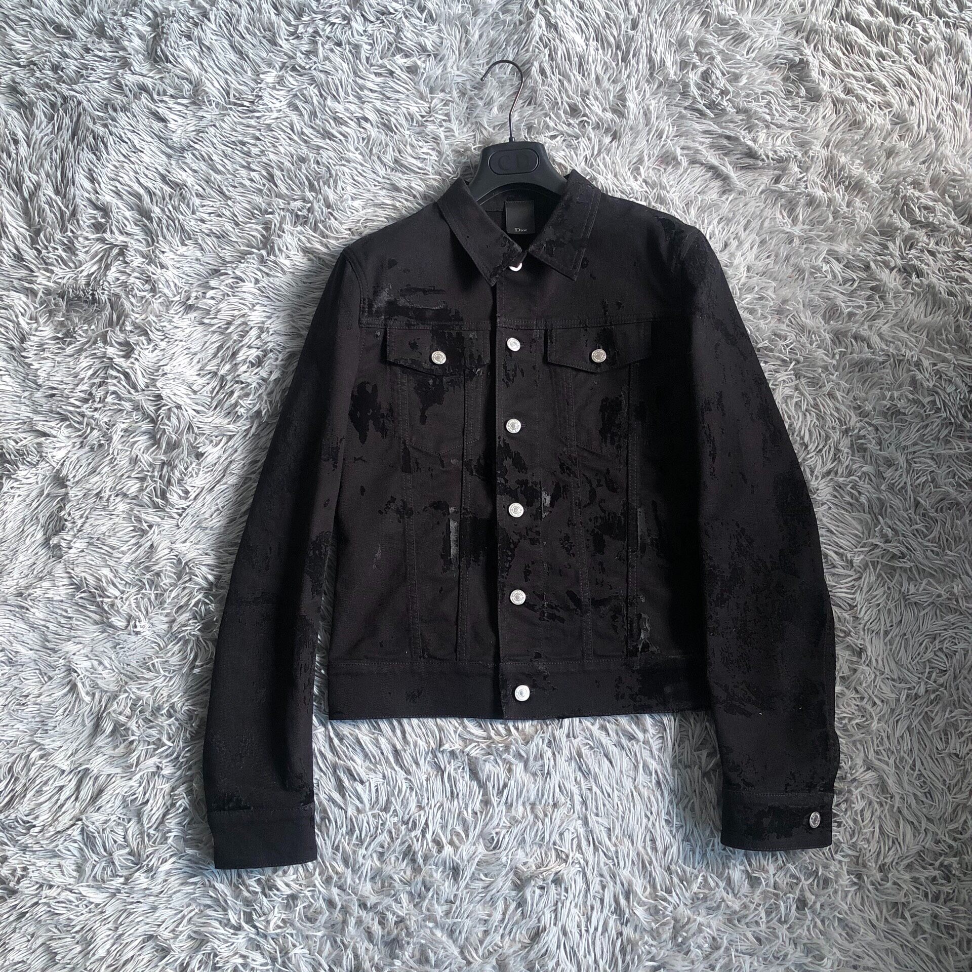 Dior Paint Splatter Distressed Denim Jacket