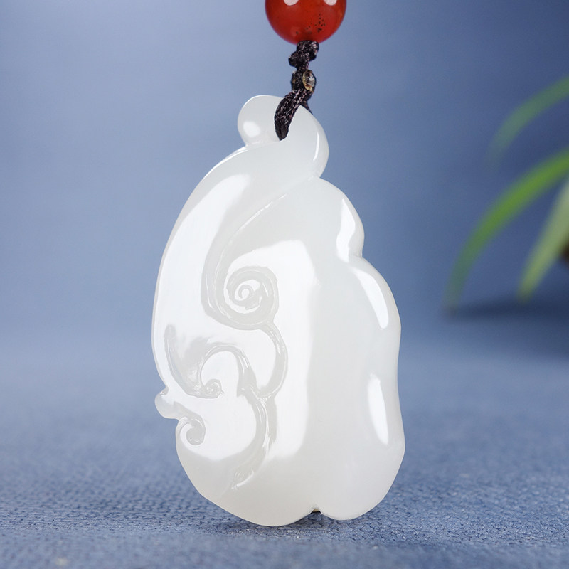 【寓意:守护】和田玉白玉如意挂件吊坠17.62g