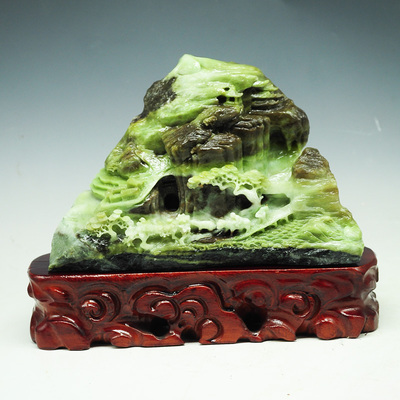 中国四大名玉 独山玉 【鹿鸣山涧 】山水摆件 7605克