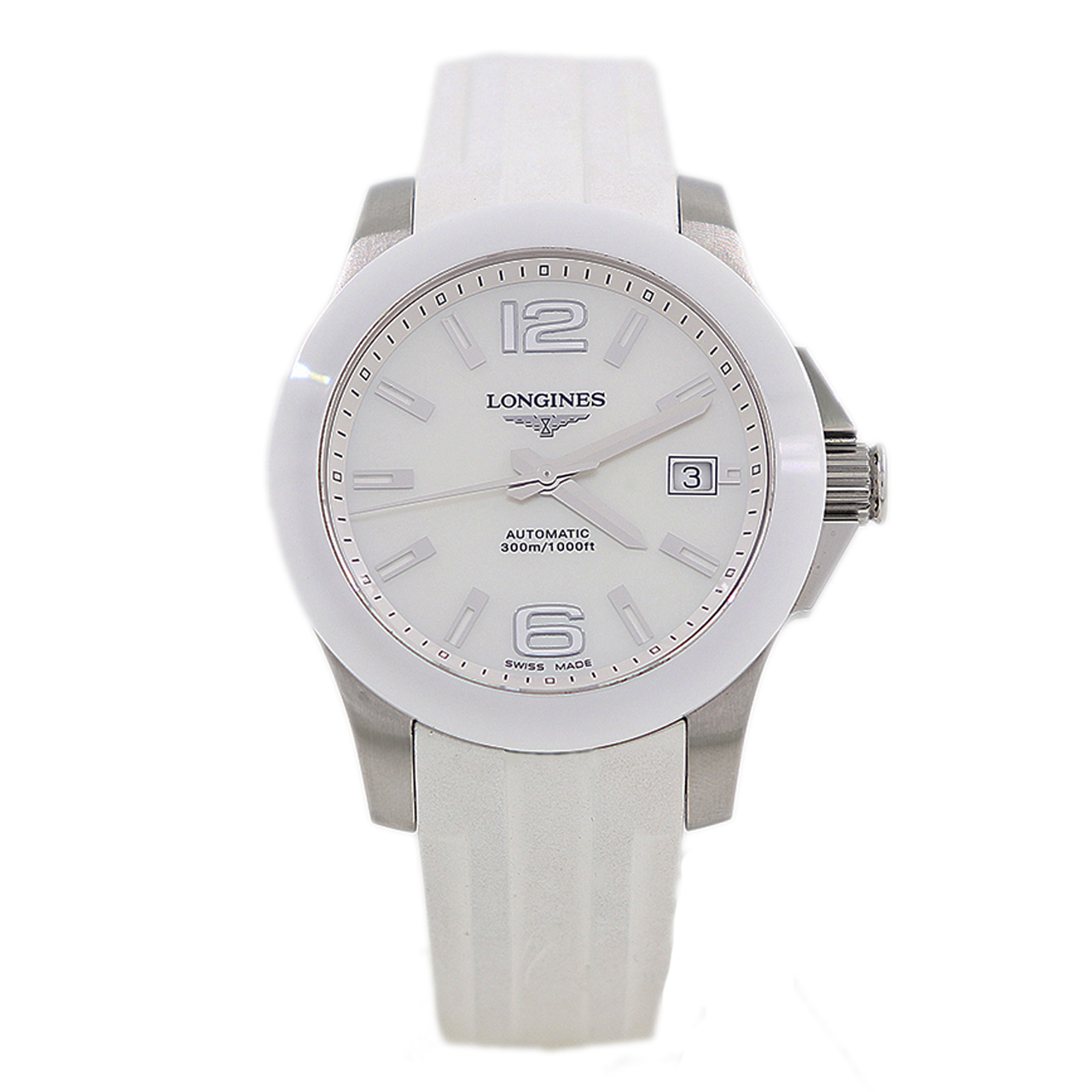 [无保留价] 9.5新 浪琴 精钢-陶瓷 自动机械女表j2663