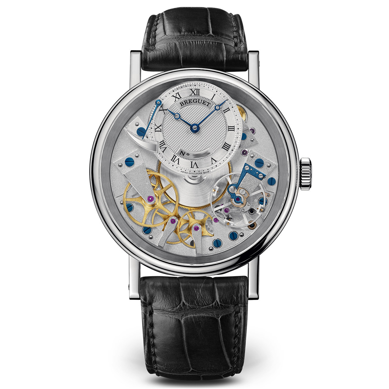 [即拍即得][9.5新]宝玑传世动储显示白金手动机械男表