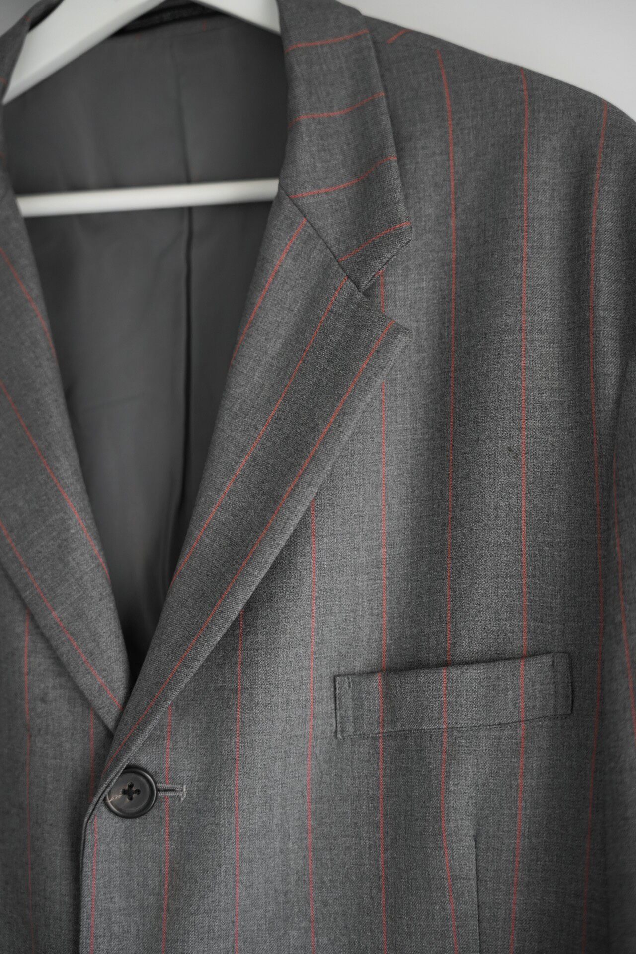Yohji Yamamoto 95AW Gray Stripe Suit — detail