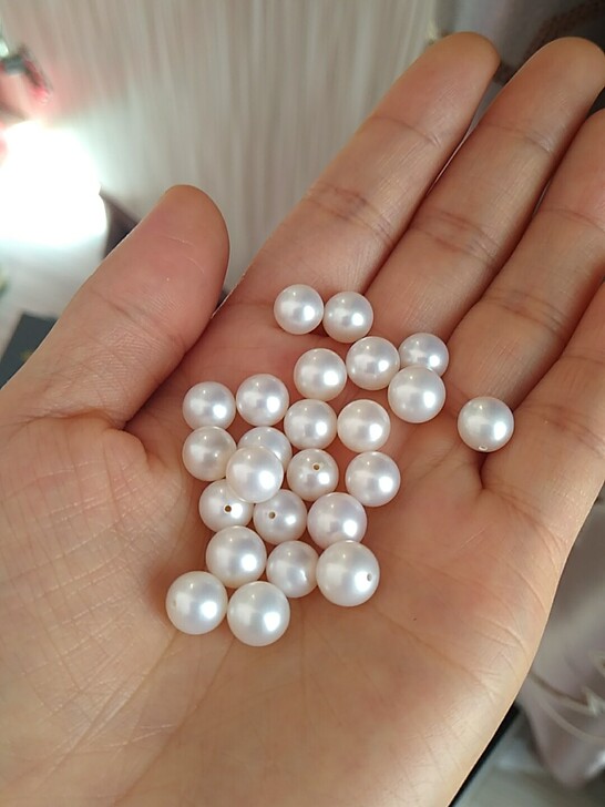 785mm天然淡水大白珍珠基本无暇100元四颗包邮
