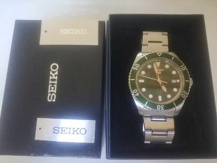 精工（SEIKO）男表日本原装进口SEIKO5号运动系列绿