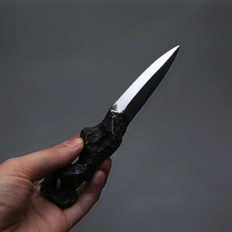 【直播福利】静迟纯手工锻造铸铁普洱茶刀 太湖石造型