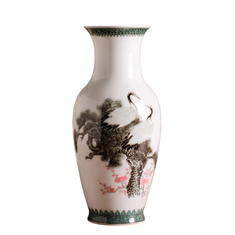 罕见官窑 系90年代中*海陈列瓷 矿物颜料洪江大球泥花瓶 家居摆件