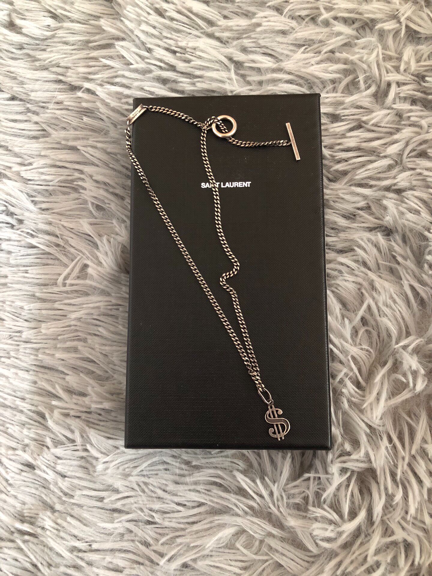 Saint Laurent 16SS Silver Music Note Necklace