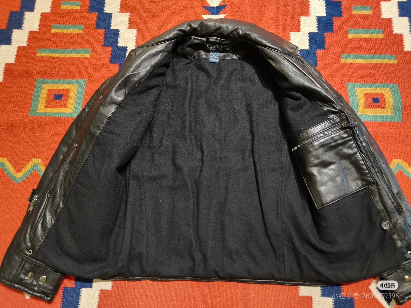 POLO RALPH LAUREN RRL Leather Hunting Jacket — label