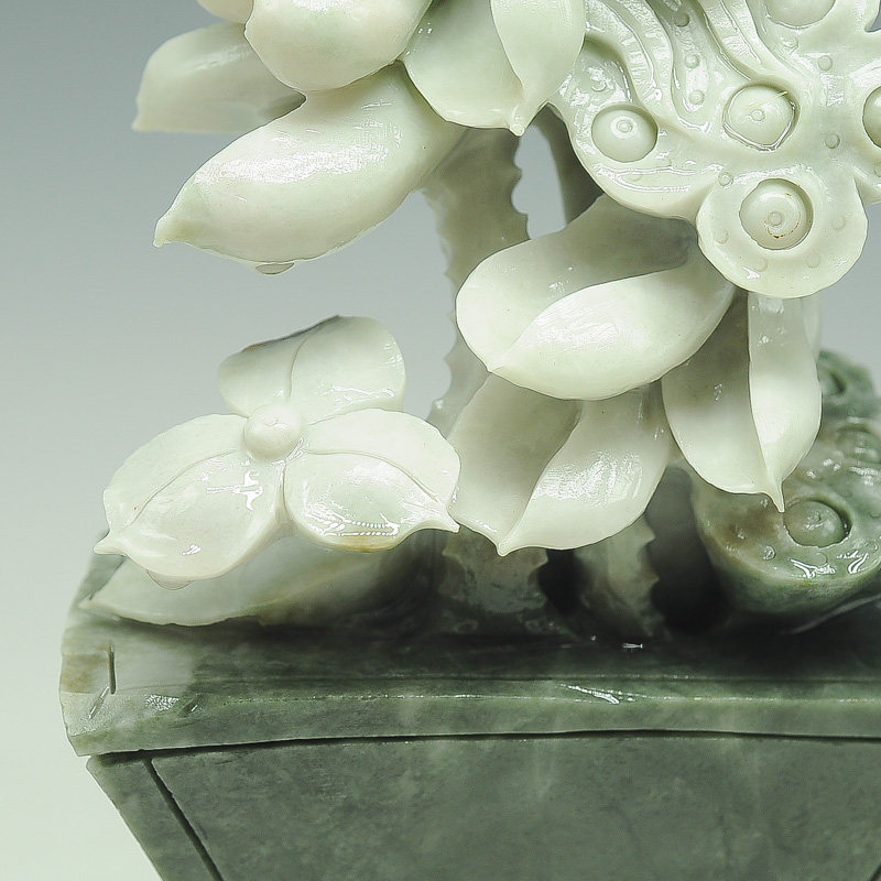 陈富华玉雕工作室  四大名玉 独山玉【一品清廉】 花鸟摆件 2405克