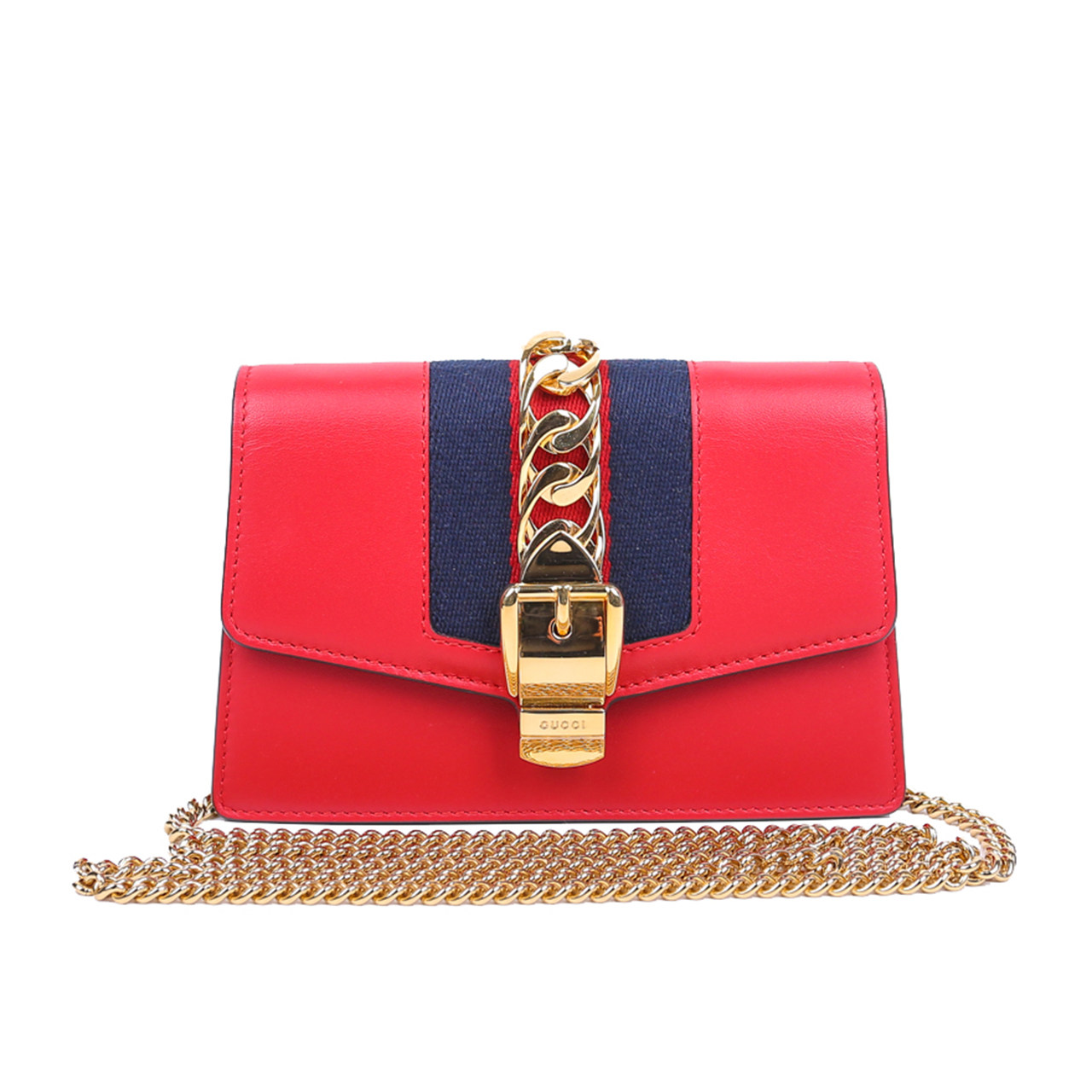 [9.8新]古驰gucci女士sylvie nano斜挎链条包aab1910130