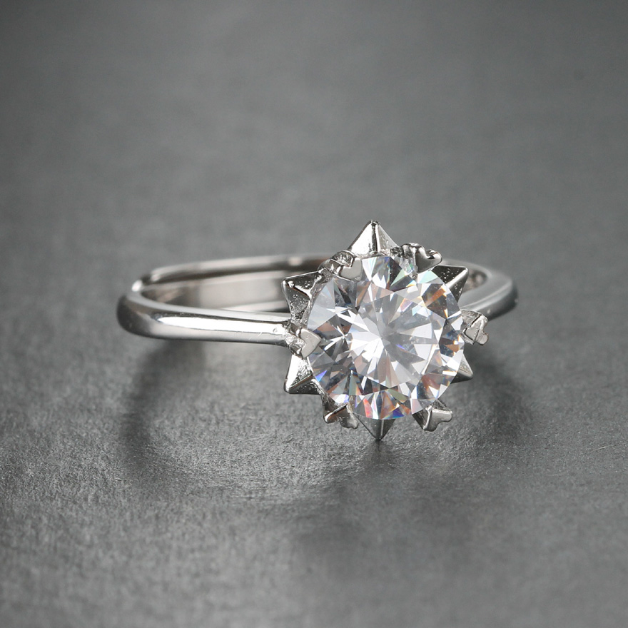 两克拉莫桑钻纯银戒指送gra证书