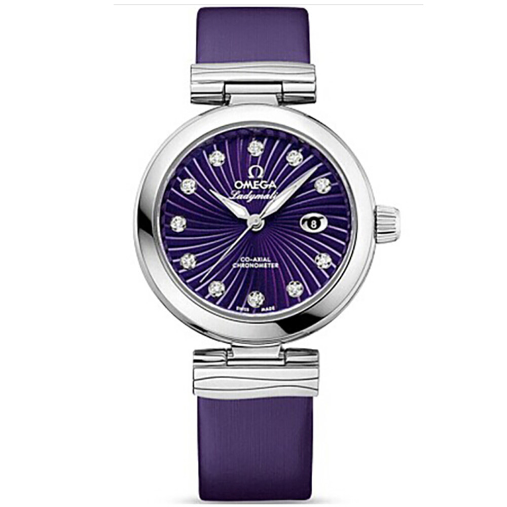 [9.5新]欧米茄 碟飞 自动机械 精钢刻度原镶钻手表女表