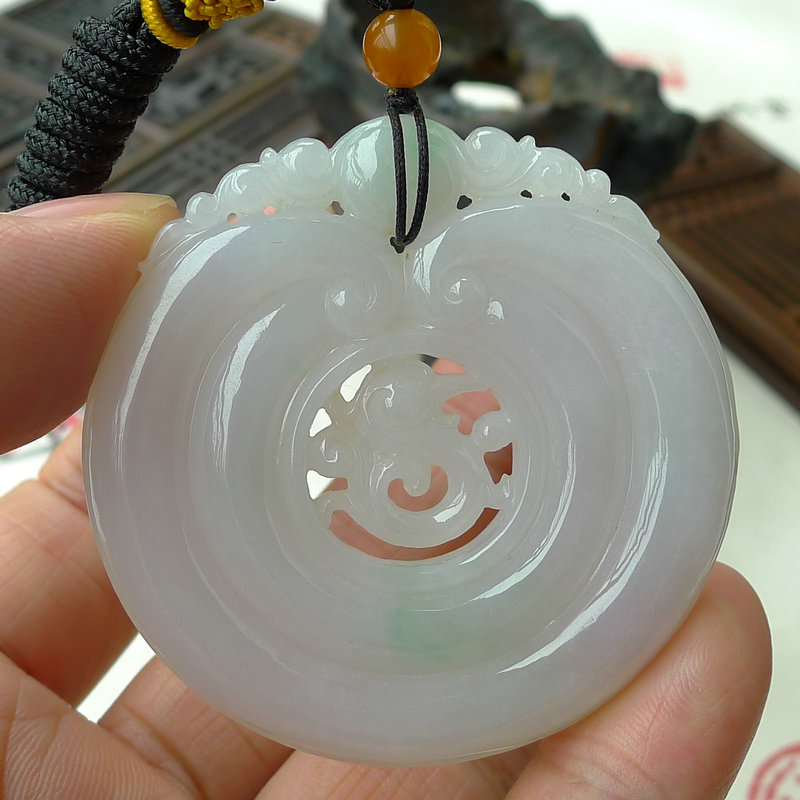 老坑好种水翡翠a货仿古凤牌吊坠43.61g