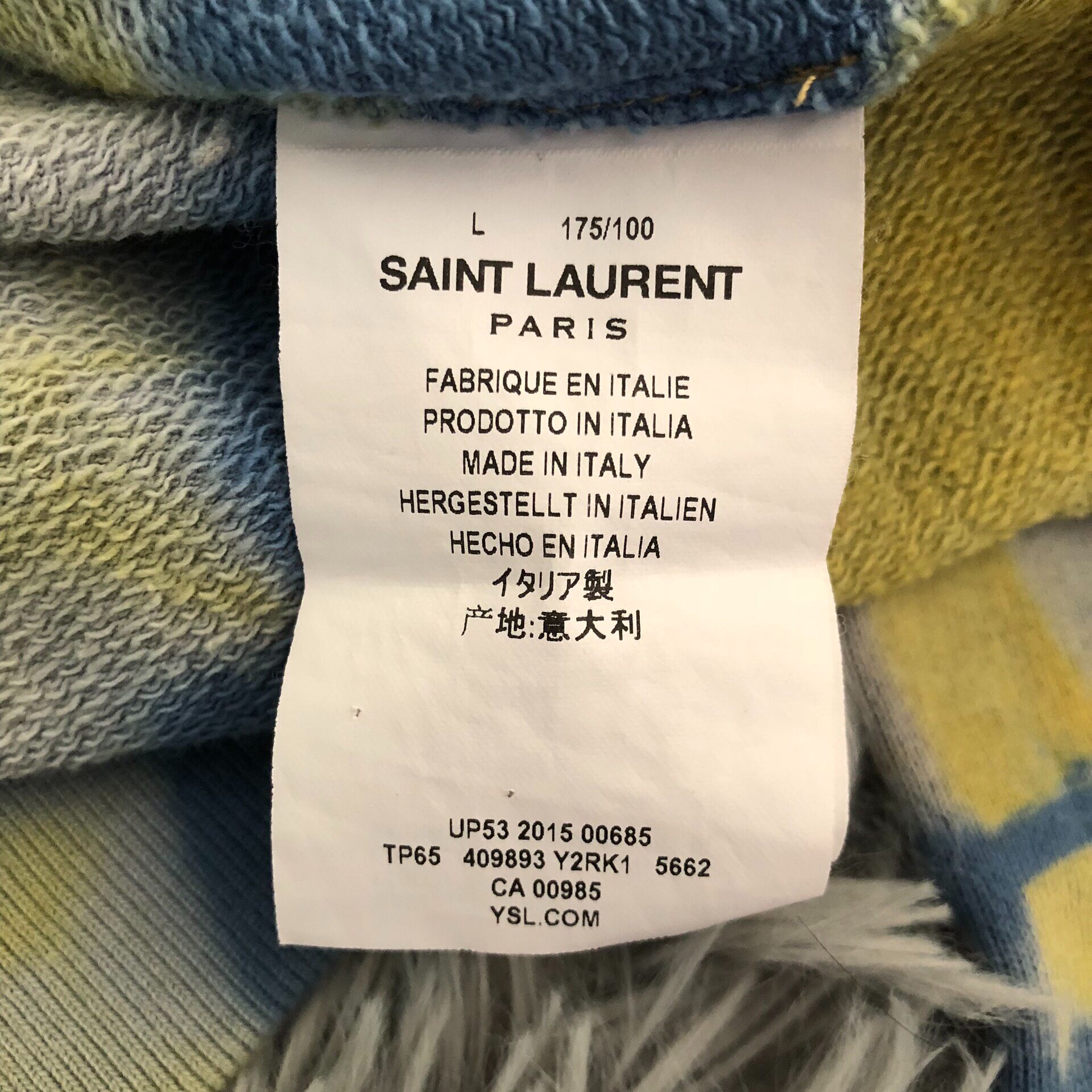 Saint Laurent 16SS Tie-Dye Sweatshirt — back