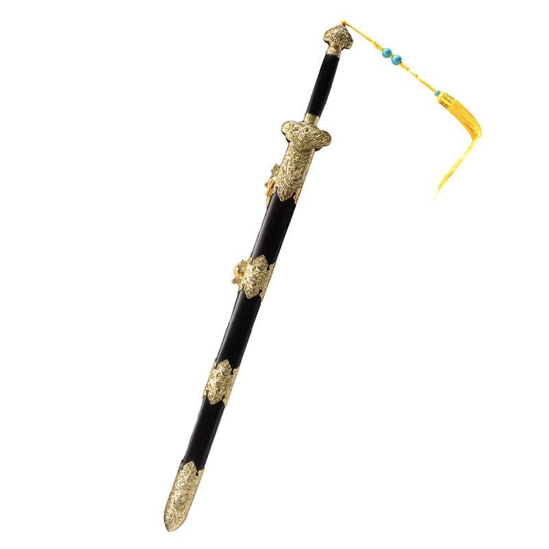 九龙至尊( 亮铜,八面)省工美大师季劭聪 未开刃 长剑真剑摆件