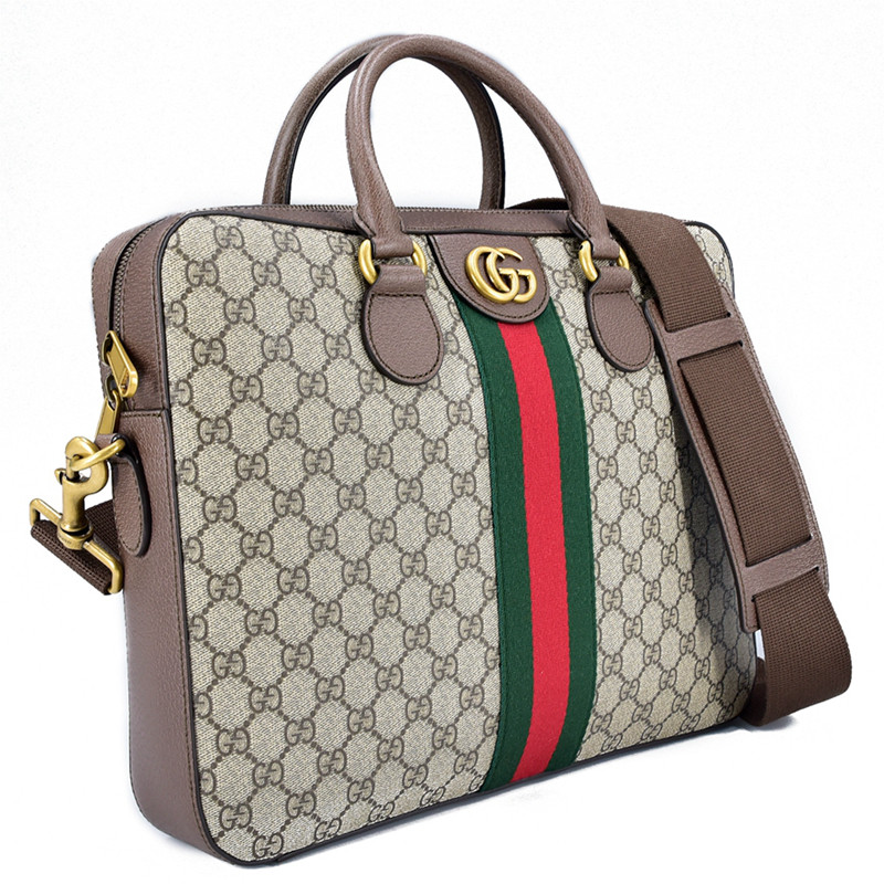 [未使用][中检]古驰gucci男士ophidia系列乌木色手提单肩公文包