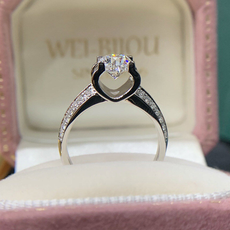 00克拉 d颜色 vs2净度 3ex 天然钻石 送牛头