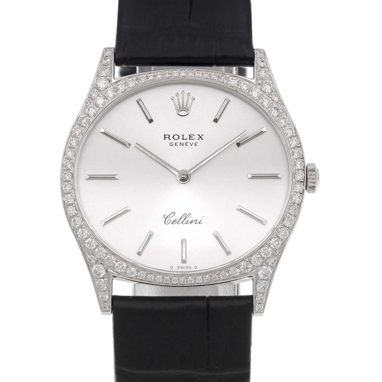 [大牌捡漏][9.5新]劳力士切利尼18k白金后镶钻手动机械女表3606